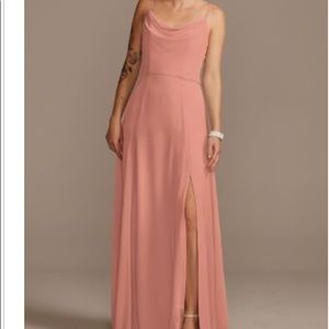 David Bridal Cowl Neck Bridesmaid Dress